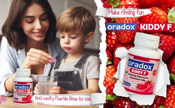 Kiddy F anticavity mouthwash tabs to strengthen enamel & prevent cavities