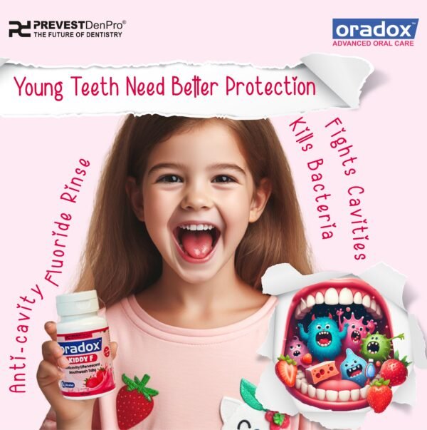 Kiddy F anticavity mouthwash tabs to strengthen enamel & prevent cavities