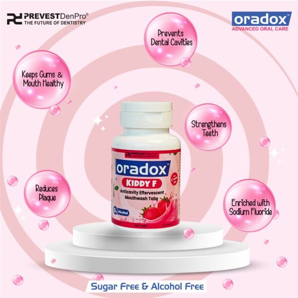 Kiddy F anticavity mouthwash tabs to strengthen enamel & prevent cavities