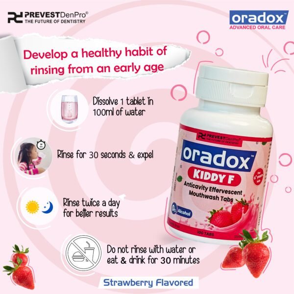 Kiddy F anticavity mouthwash tabs to strengthen enamel & prevent cavities